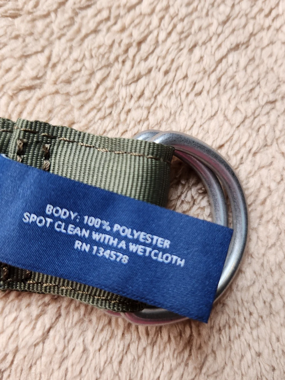 Olive Green Tactical Belt with Navy Embroidered Logo Vinyard Vines 2XL